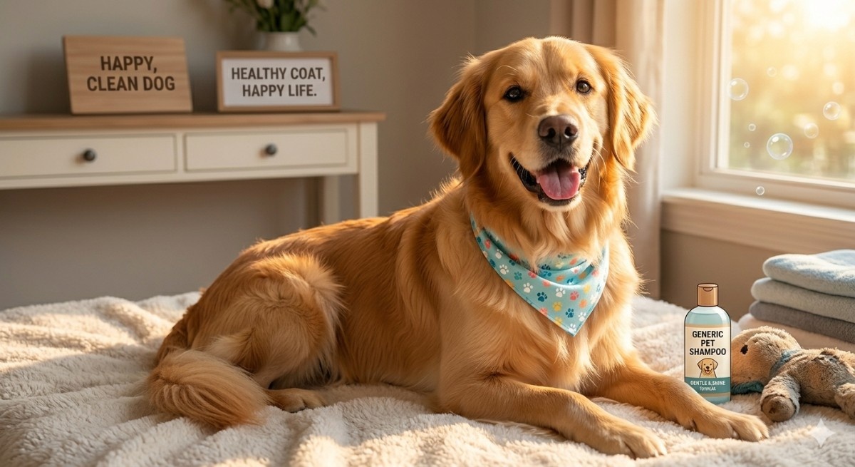 healthy clean dog after bathing happy pet